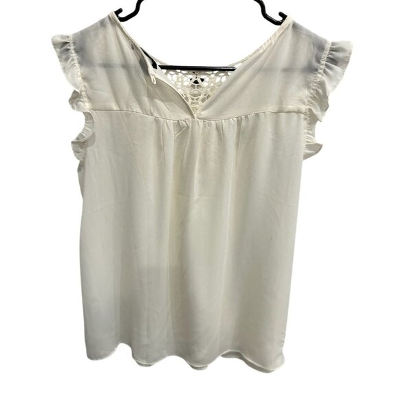 Forever 21 Womens White Sleeveless Top Crochet Lace Detail Boho Size Small - Picture 2 of 10